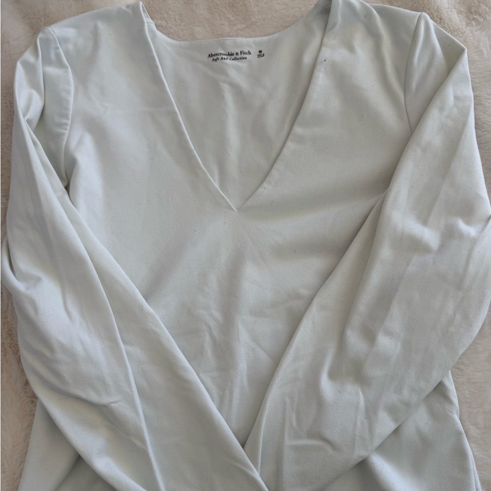 Elegant V-Neck White Bodysuit